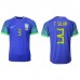 Tanie Strój piłkarski Brazylia Thiago Silva #3 Koszulka Wyjazdowej MŚ 2022 Krótkie Rękawy